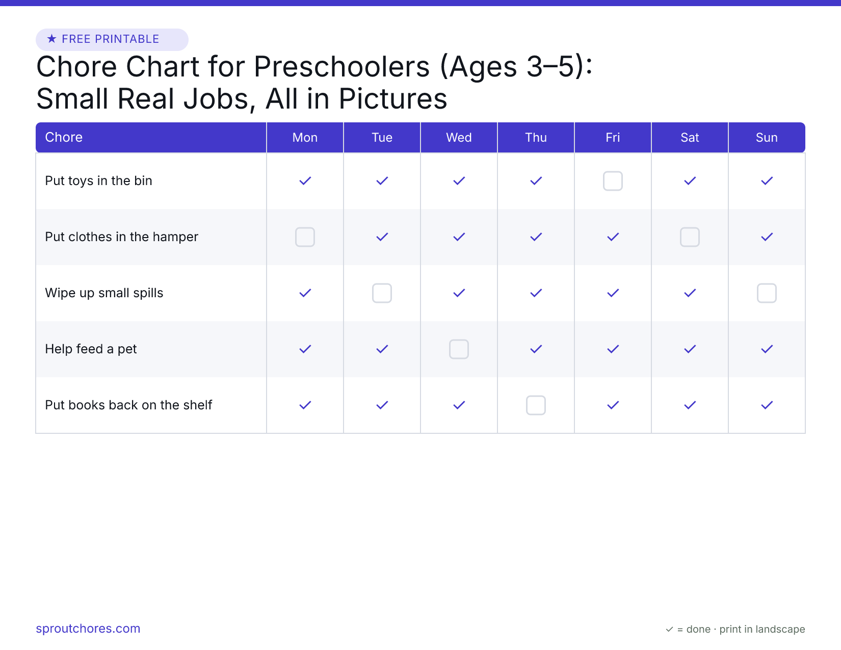 Chore Chart for Preschoolers (Ages 3–5): Small Real Jobs, All in Pictures preview